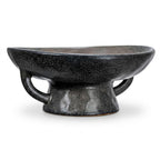 Speckled Charcoal Ceramic Pedestal Bowl