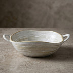 Coastal Swirl Artisanal Ceramic Serving Bowl