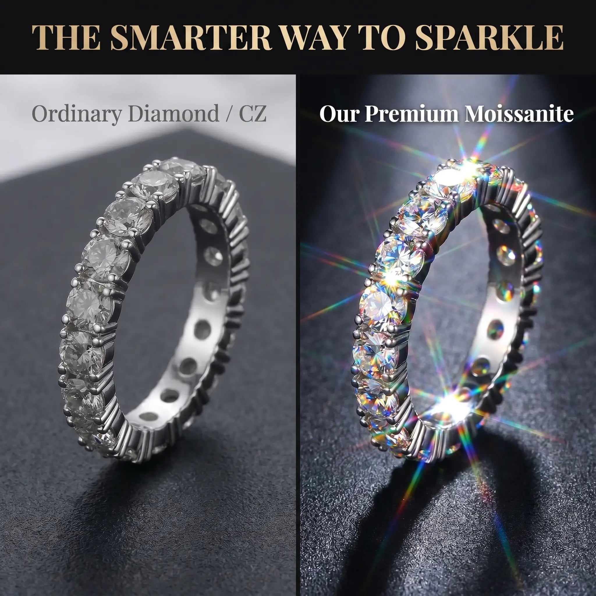 The Timeless Elegance — Premium Moissanite Eternity Band 🔥 Last Day Flash Sale: 90% OFF
