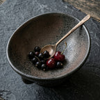 Speckled Charcoal Ceramic Pedestal Bowl