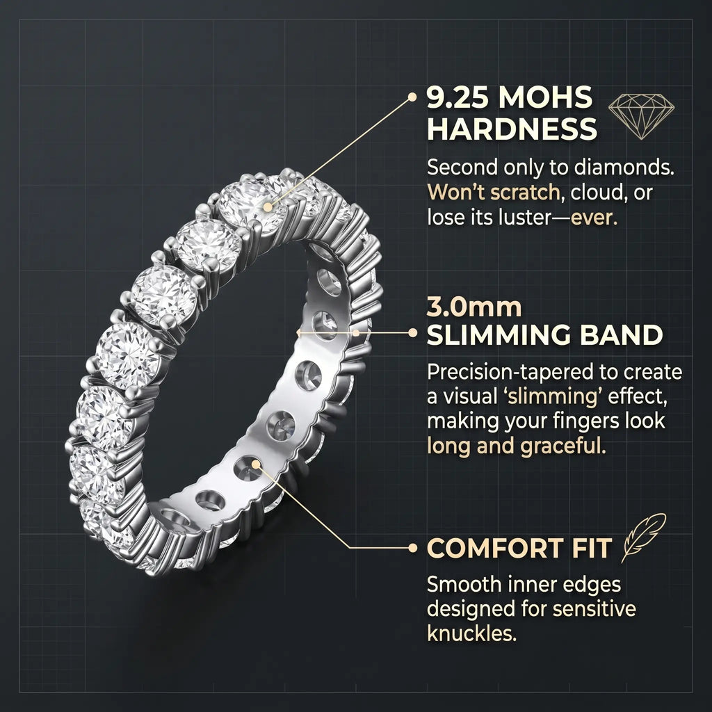 The Timeless Elegance — Premium Moissanite Eternity Band 🔥 Last Day Flash Sale: 90% OFF