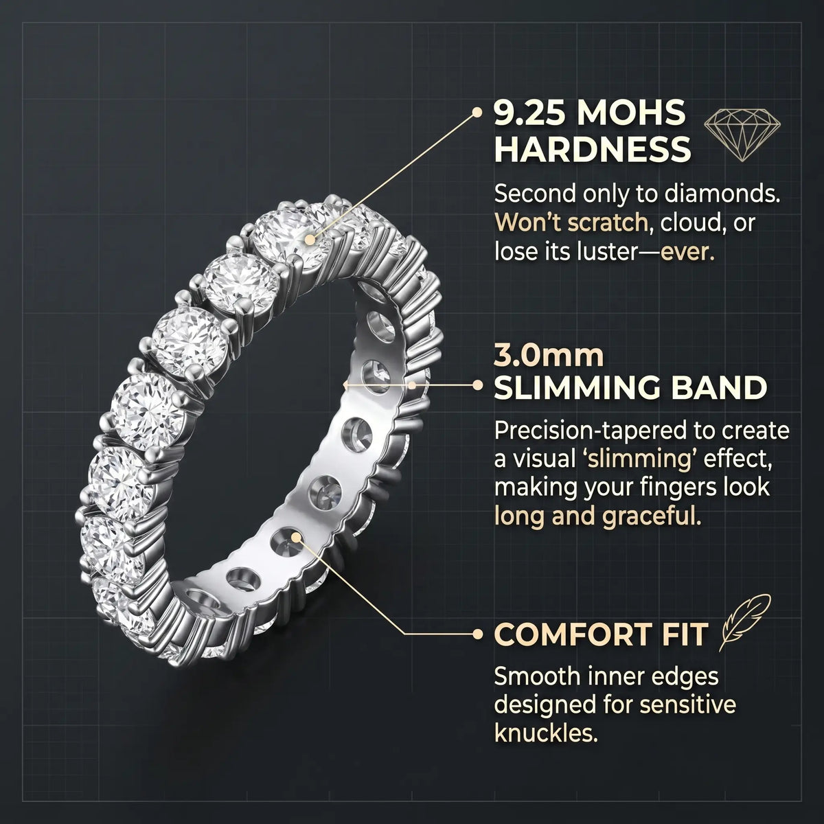 The Timeless Elegance — Premium Moissanite Eternity Band 🔥 Last Day Flash Sale: 90% OFF
