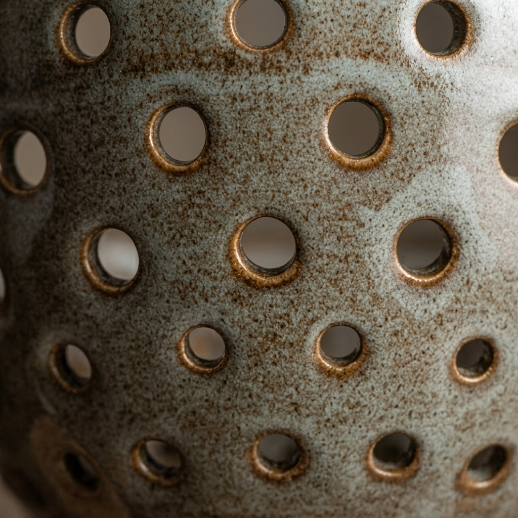 Rustic Charcoal Glazed Ceramic Berry Bowl