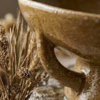 Artisanal Earthy Brown Speckled Pedestal Bowl
