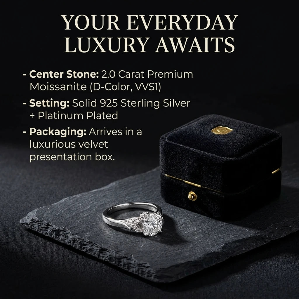 Handcrafted 2-Carat Moissanite Ring — Brilliant Diamond Alternative for Everyday Elegance🔥Today Only: 90% OFF