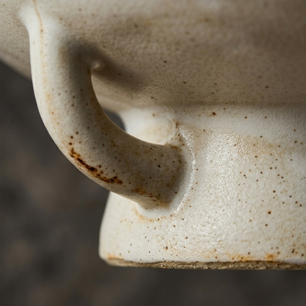 Rustic Speckled Ceramic Footed Chalice Serving Bowl