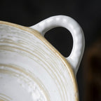 Coastal Swirl Artisanal Ceramic Serving Bowl