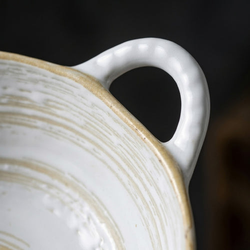 Coastal Swirl Artisanal Ceramic Serving Bowl