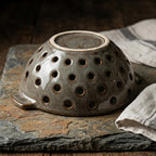 Rustic Charcoal Glazed Ceramic Berry Bowl