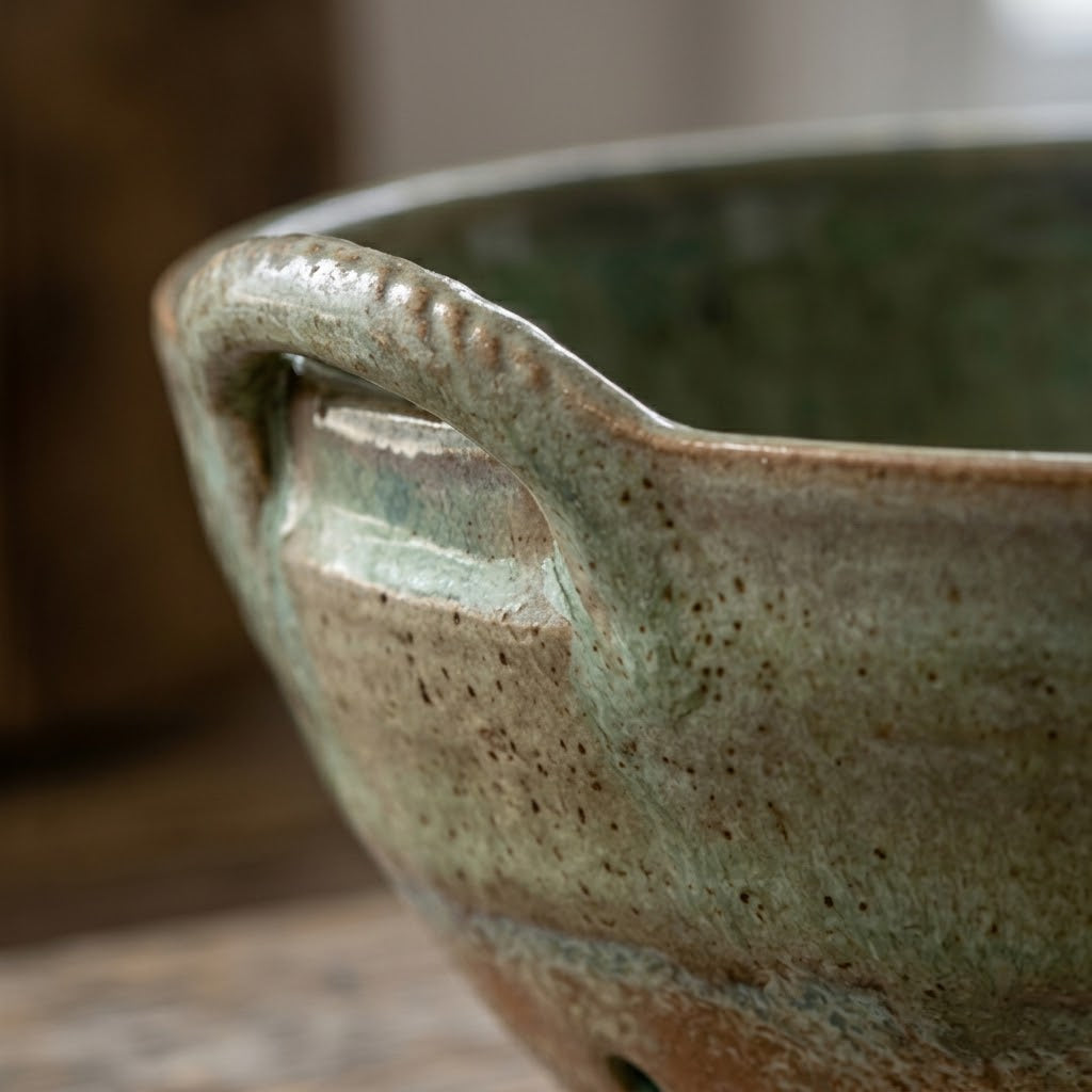Rustic Sage Speckled Ceramic Berry Bowl