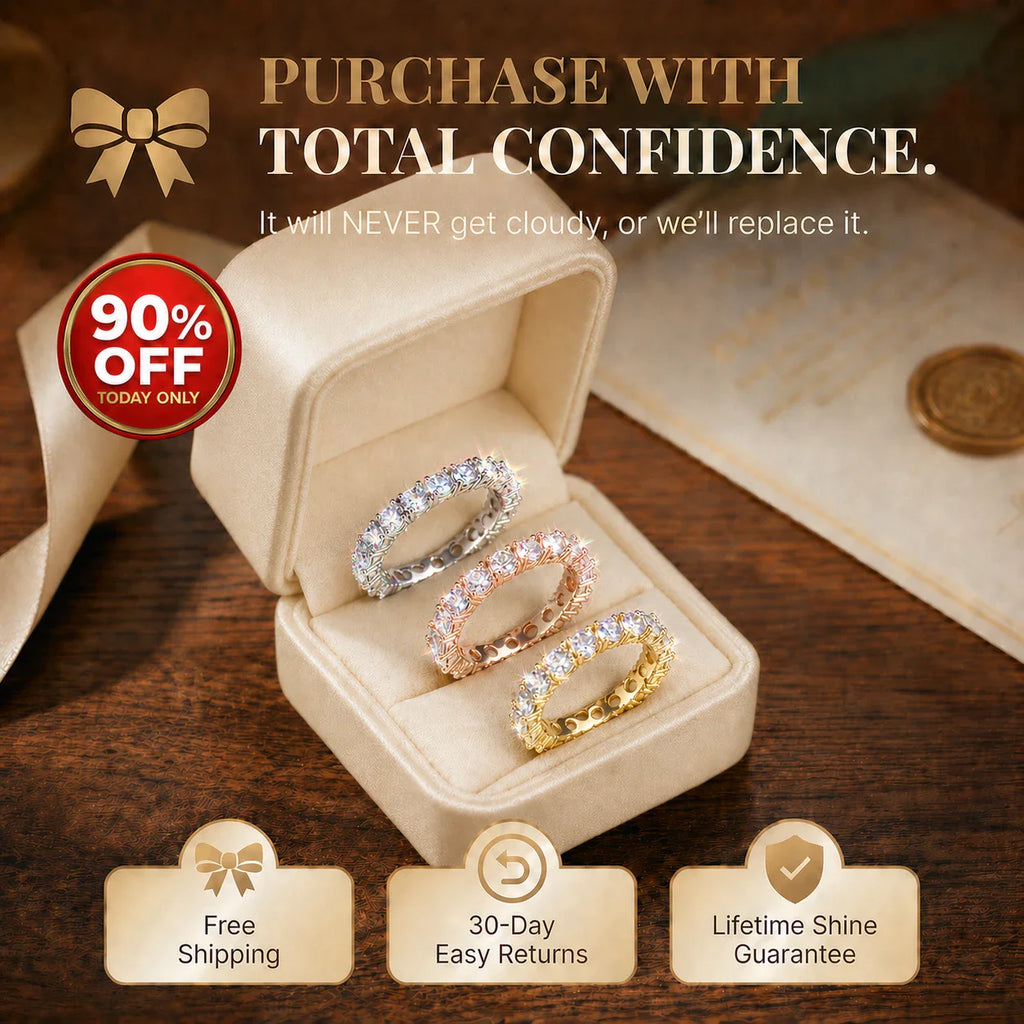 The Timeless Elegance — Premium Moissanite Eternity Band 🔥 Last Day Flash Sale: 90% OFF