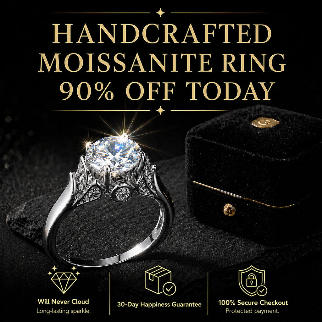 Handcrafted 2-Carat Moissanite Ring — Brilliant Diamond Alternative for Everyday Elegance🔥Today Only: 90% OFF