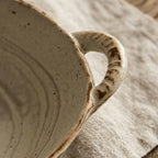 Rustic Cream Spiral Ceramic Bowl